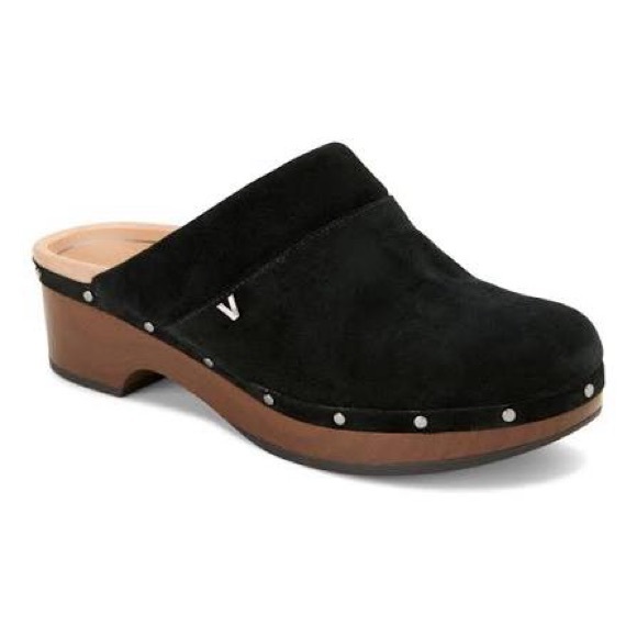 Vionic Shoes - Vionic Kacie Suede Comfort Clogs Black Size 9